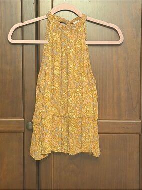 Boho floral halter neck peplum top